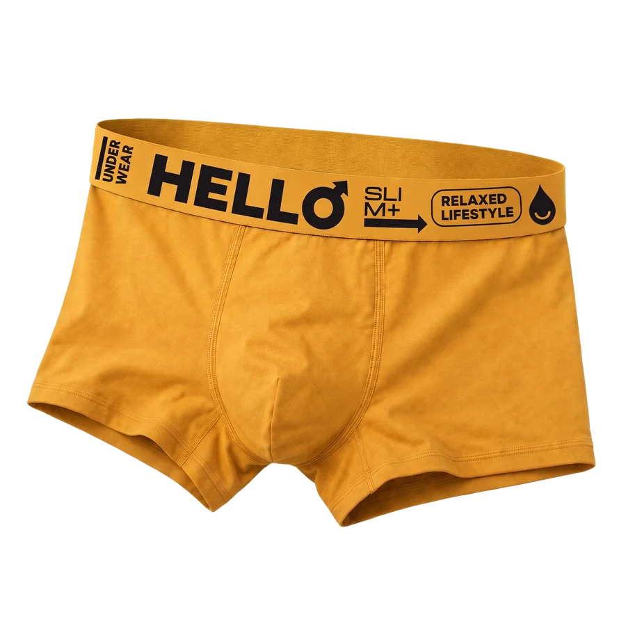 Hello Slim Hardal Sarısı pamuklu erkek boxer