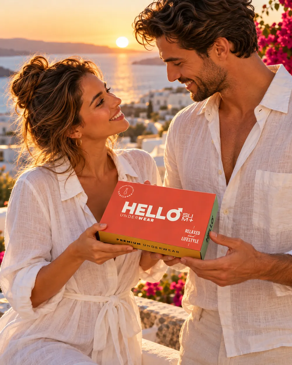 Çift Hello Slim premium kutusunu birlikte tutuyor